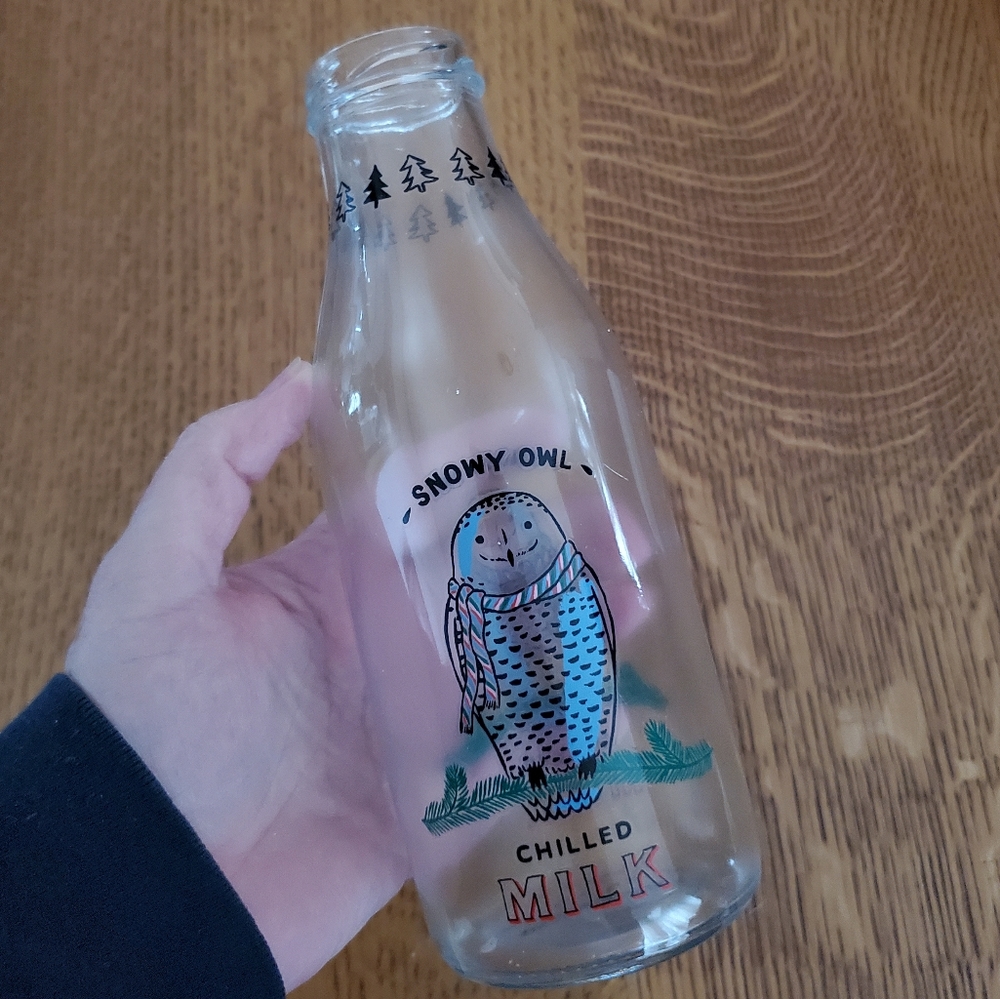 Anthropologie George & Viv Retro Milk Bottle - Snowy Owl Chilled Milk - Picture 5 of 9